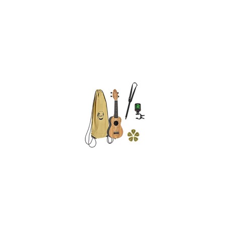 PAQUETE UKULELE SOPRANO ORTEGA TAPA DE MAPLE SATINADO